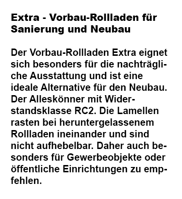 Rollladen für Sanierung und Neubau